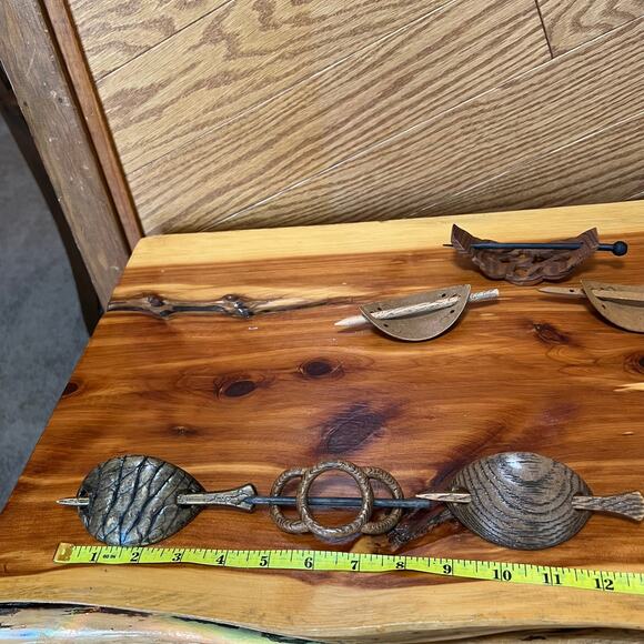 Vintage Carved Wooden Stick Bun Holder Cage Chignon MCM Long Hair Barrette - Picture 5 of 10